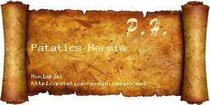Patatics Hermia névjegykártya